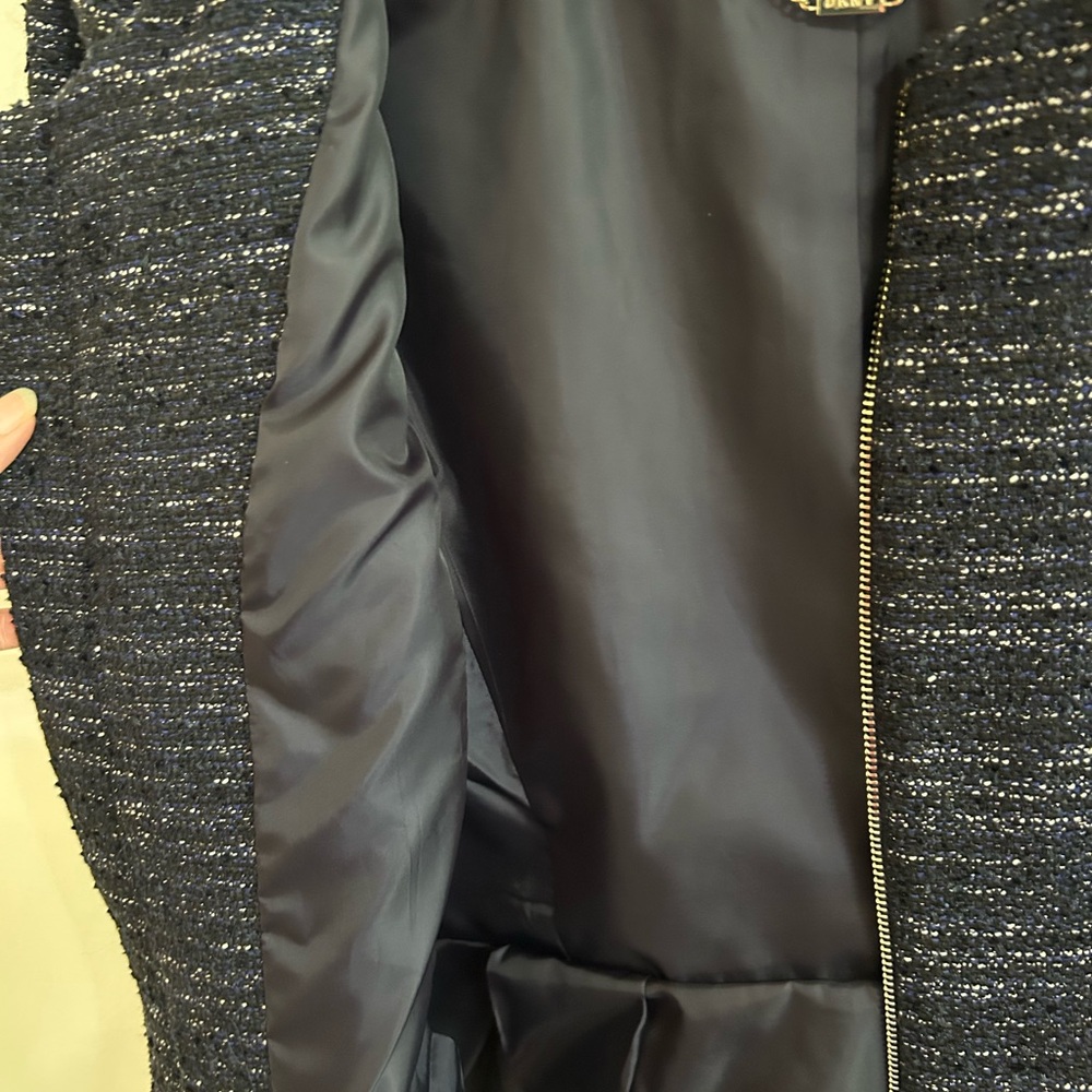 DKNY Navy Blazer Tailored Hip-Length - Picture 5 of 6